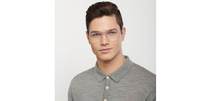 Silver Rectangle Half Rim Unisex Eyeglasses by John Jacobs-138358