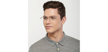 Load image into Gallery viewer, Silver Rectangle Half Rim Unisex Eyeglasses by John Jacobs-138358