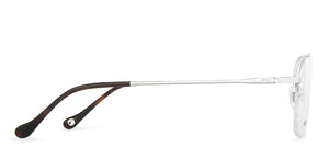 Silver Rectangle Half Rim Unisex Eyeglasses by John Jacobs-138358