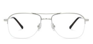 Silver Rectangle Half Rim Unisex Eyeglasses by John Jacobs-138358