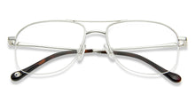Load image into Gallery viewer, Silver Rectangle Half Rim Unisex Eyeglasses by John Jacobs-138358