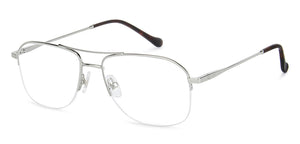 Silver Rectangle Half Rim Unisex Eyeglasses by John Jacobs-138358