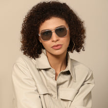 Load image into Gallery viewer, Silver Square Full Rim Unisex Sunglasses by John Jacobs-203816