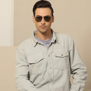 Silver Square Full Rim Unisex Sunglasses by John Jacobs-138581
