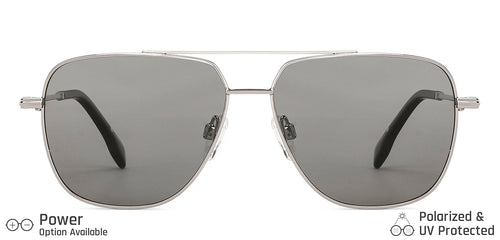 Silver Square Full Rim Unisex Sunglasses by John Jacobs-138581