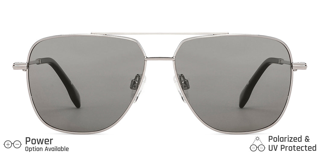 Silver Square Full Rim Unisex Sunglasses by John Jacobs-203816