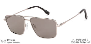 Silver Square Full Rim Unisex Sunglasses by John Jacobs-138584