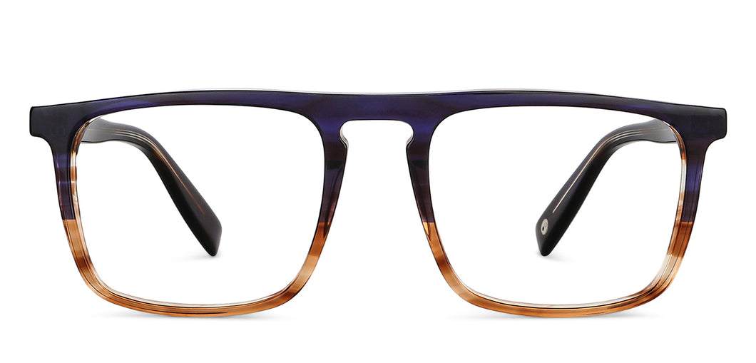 Blue Rectangle Full Rim Unisex Eyeglasses by John Jacobs-138588