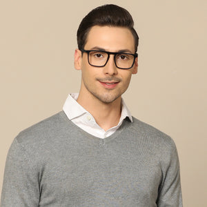 Blue Rectangle Full Rim Unisex Eyeglasses by John Jacobs-138589
