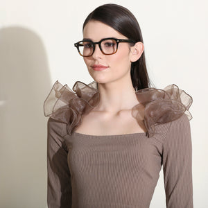 Black Wayfarer Full Rim Unisex Eyeglasses by John Jacobs-204071