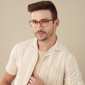 Brown Rectangle Full Rim Unisex Eyeglasses by John Jacobs Computer Glasses-146286
