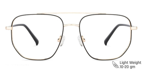 Gold Square Full Rim Unisex Eyeglasses by John Jacobs-142897