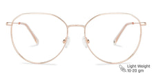 Load image into Gallery viewer, Rose Gold Round Full Rim Unisex Eyeglasses by John Jacobs-143345
