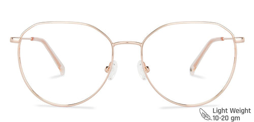 Rose Gold Round Full Rim Unisex Eyeglasses by John Jacobs-143345