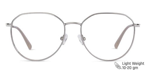 Silver Round Full Rim Unisex Eyeglasses by John Jacobs-143347
