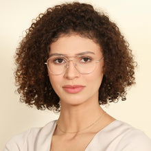 Load image into Gallery viewer, Gold Aviator Full Rim Unisex Eyeglasses by John Jacobs-143351