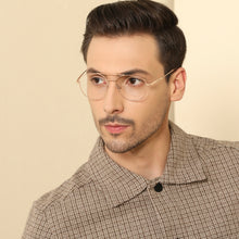 Load image into Gallery viewer, Gold Aviator Full Rim Unisex Eyeglasses by John Jacobs-143351