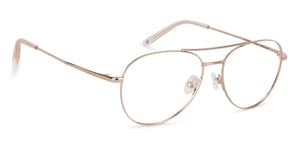 Gold Aviator Full Rim Unisex Eyeglasses by John Jacobs-143351