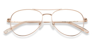 Gold Aviator Full Rim Unisex Eyeglasses by John Jacobs-143351