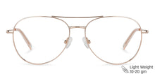 Load image into Gallery viewer, Gold Aviator Full Rim Unisex Eyeglasses by John Jacobs-143351