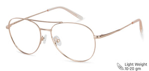 Gold Aviator Full Rim Unisex Eyeglasses by John Jacobs-143351