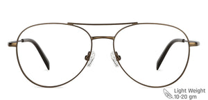 Brown Aviator Full Rim Unisex Eyeglasses by John Jacobs-143352