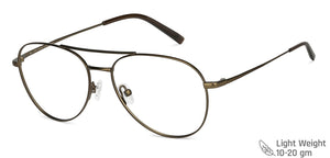 Brown Aviator Full Rim Unisex Eyeglasses by John Jacobs-143352