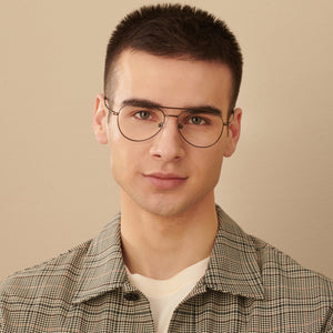 Brown Aviator Full Rim Unisex Eyeglasses by John Jacobs-143352
