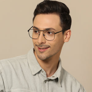 Black Square Full Rim Unisex Eyeglasses by John Jacobs-143353