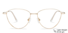 Load image into Gallery viewer, Gold Cat Eye Full Rim Women Eyeglasses by John Jacobs Computer Glasses-147376