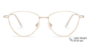 Gold Cat Eye Full Rim Women Eyeglasses by John Jacobs Computer Glasses-147376