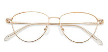 Load image into Gallery viewer, Gold Cat Eye Full Rim Women Eyeglasses by John Jacobs Computer Glasses-147376