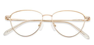 Gold Cat Eye Full Rim Women Eyeglasses by John Jacobs Computer Glasses-147376