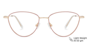 Gold Cat Eye Full Rim Women Eyeglasses by John Jacobs-143360