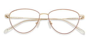 Gold Cat Eye Full Rim Women Eyeglasses by John Jacobs-143360