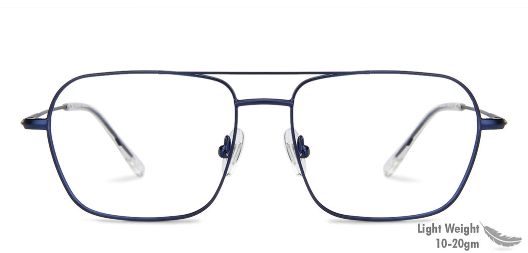 Blue Aviator Full Rim Unisex Eyeglasses by John Jacobs-144429