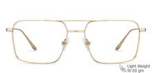 Load image into Gallery viewer, Gold Square Full Rim Unisex Eyeglasses by John Jacobs-144434