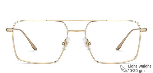 Gold Square Full Rim Unisex Eyeglasses by John Jacobs-144434