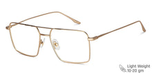 Load image into Gallery viewer, Gold Square Full Rim Unisex Eyeglasses by John Jacobs-144434