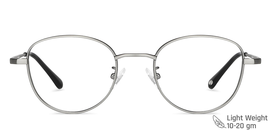 Gunmetal Oval Full Rim Unisex Eyeglasses by John Jacobs-144450