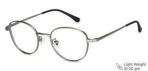 Gunmetal Oval Full Rim Unisex Eyeglasses by John Jacobs-144450