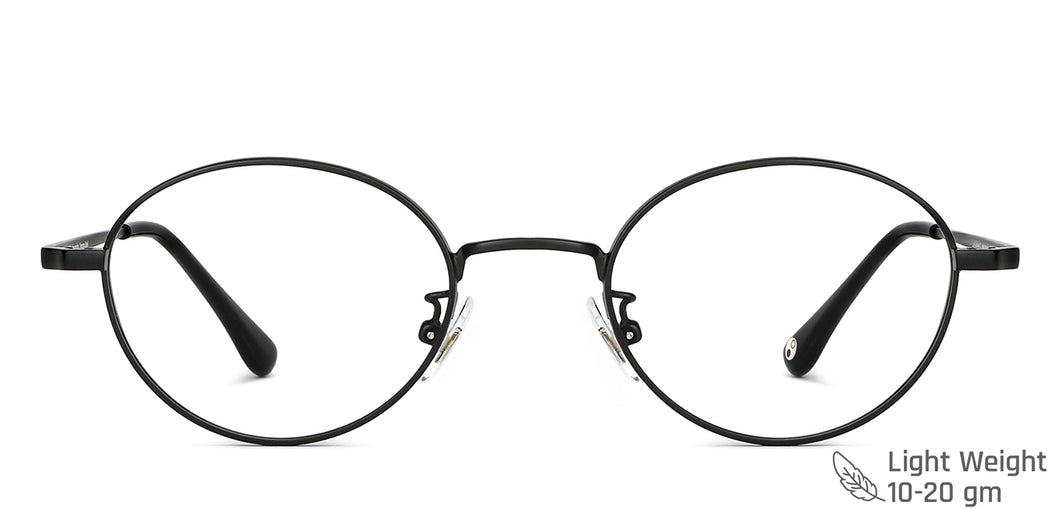 Black Oval Full Rim Unisex Eyeglasses by John Jacobs-144453