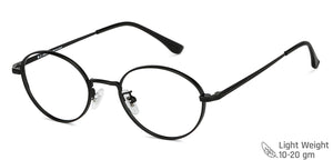 Black Oval Full Rim Unisex Eyeglasses by John Jacobs-144453