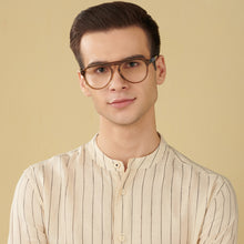 Load image into Gallery viewer, Brown Aviator Full Rim Wide Unisex Eyeglasses by John Jacobs-144731