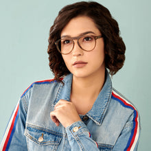Load image into Gallery viewer, Brown Aviator Full Rim Wide Unisex Eyeglasses by John Jacobs-144731