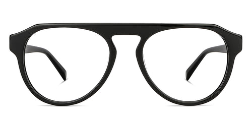Black Aviator Full Rim Unisex Eyeglasses by John Jacobs-148379