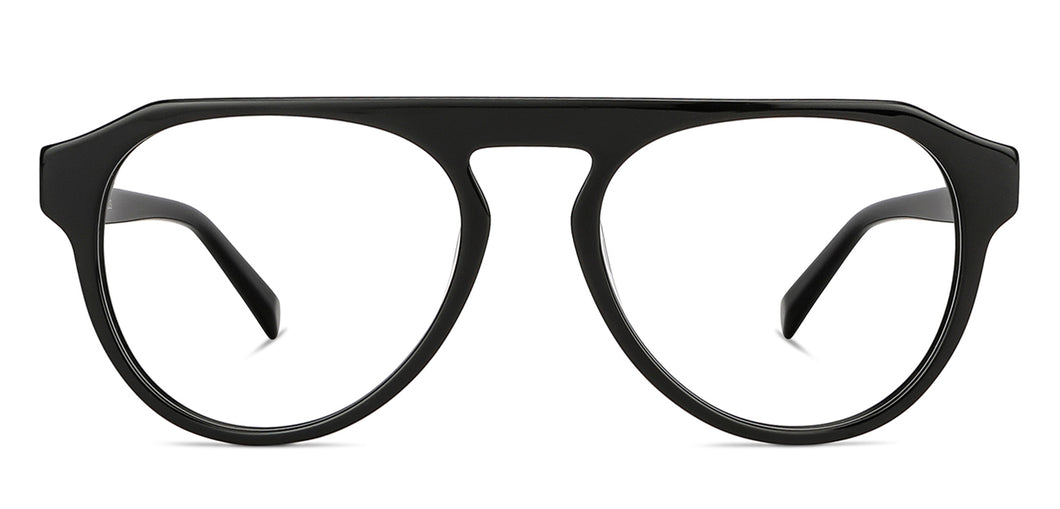 Black Aviator Full Rim Unisex Eyeglasses by John Jacobs-148379
