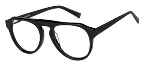 Black Aviator Full Rim Unisex Eyeglasses by John Jacobs-148379