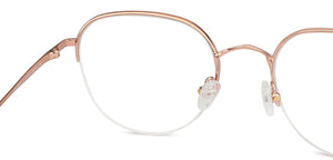 Rose Gold Round Half Rim Unisex Eyeglasses by John Jacobs-151472