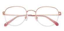Load image into Gallery viewer, Rose Gold Round Half Rim Unisex Eyeglasses by John Jacobs-151472